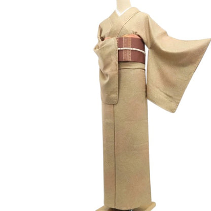 【新古品】tomihisa 新品 墨流し 暈し 落款 着物 正絹 仕付け糸付 作家物 小紋 7622