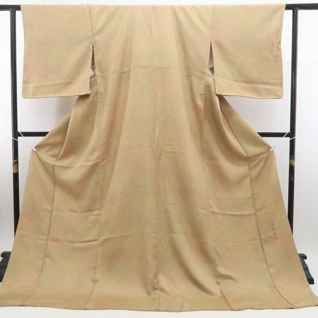 【新古品】tomihisa 新品 墨流し 暈し 落款 着物 正絹 仕付け糸付 作家物 小紋 7622