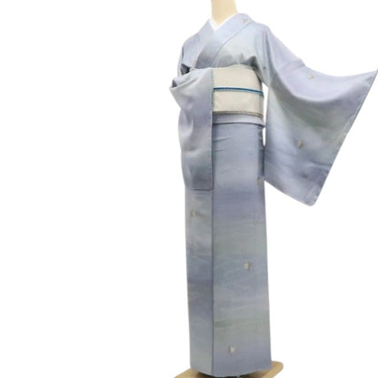 【新古品】tomihisa 新品 さが美謹製 千鳥 着物 正絹 仕付け糸付 小紋 7625