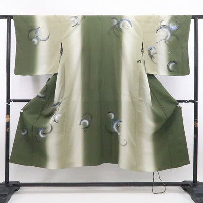 【新古品】tomihisa 新品 縦暈し 水玉 着物 正絹 仕付け糸付 ロング丈 道中着 7631