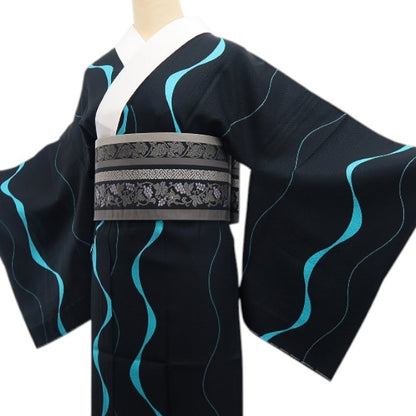 【新古品】tomihisa 新品 よろけ縞 着物 正絹 仕付け糸付 長襦袢 7636
