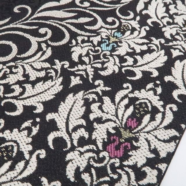 【新古品】tomihisa 新品 弥栄織物謹製 三重紗織 唐花 着物 正絹 西陣織 なごや帯 7640