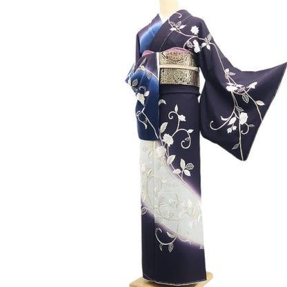 【新古品】tomihisa 新品 希少トールサイズ 総刺繍 唐花 着物 正絹 仕付け糸付 訪問着 7650