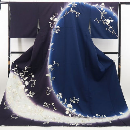【新古品】tomihisa 新品 希少トールサイズ 総刺繍 唐花 着物 正絹 仕付け糸付 訪問着 7650