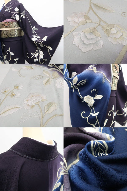 【新古品】tomihisa 新品 希少トールサイズ 総刺繍 唐花 着物 正絹 仕付け糸付 訪問着 7650