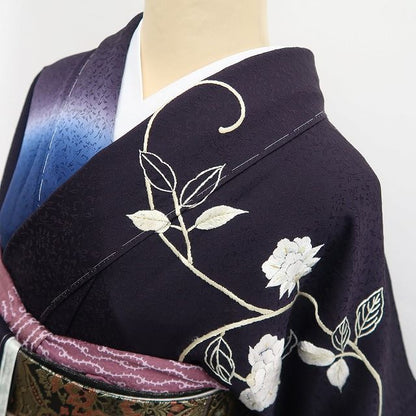 【新古品】tomihisa 新品 希少トールサイズ 総刺繍 唐花 着物 正絹 仕付け糸付 訪問着 7650