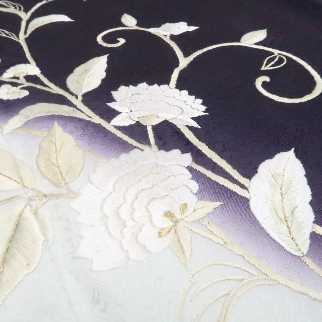 【新古品】tomihisa 新品 希少トールサイズ 総刺繍 唐花 着物 正絹 仕付け糸付 訪問着 7650