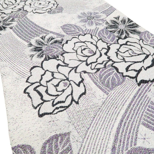 【中古】tomihisa 美品 薔薇 着物 正絹 成人式 振袖用 袋帯 7669