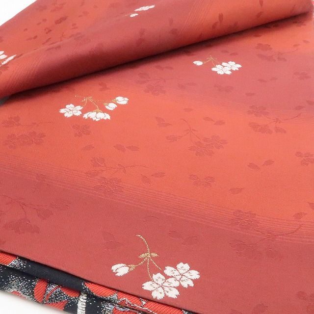 【中古】tomihisa 美品 薔薇 着物 正絹 成人式 振袖用 袋帯 7670