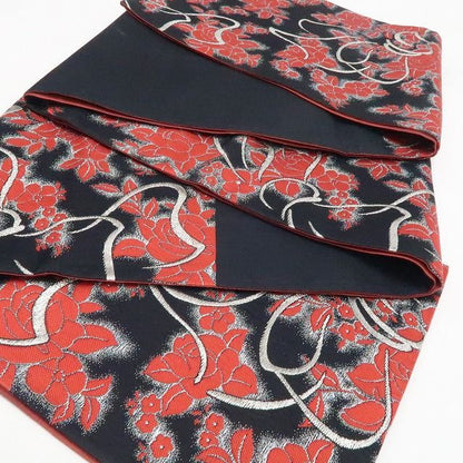 【中古】tomihisa 美品 薔薇 着物 正絹 成人式 振袖用 袋帯 7670