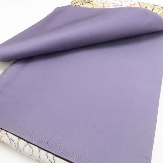 【中古】tomihisa 美品 薔薇 桜 着物 正絹 成人式 振袖用 袋帯 7671