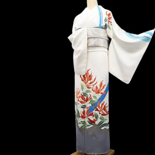 【新品】tomihisa 新品 お仕立て上がり品 グロリオサ 着物 正絹 仕付け糸付 トールサイズ 訪問着 7672