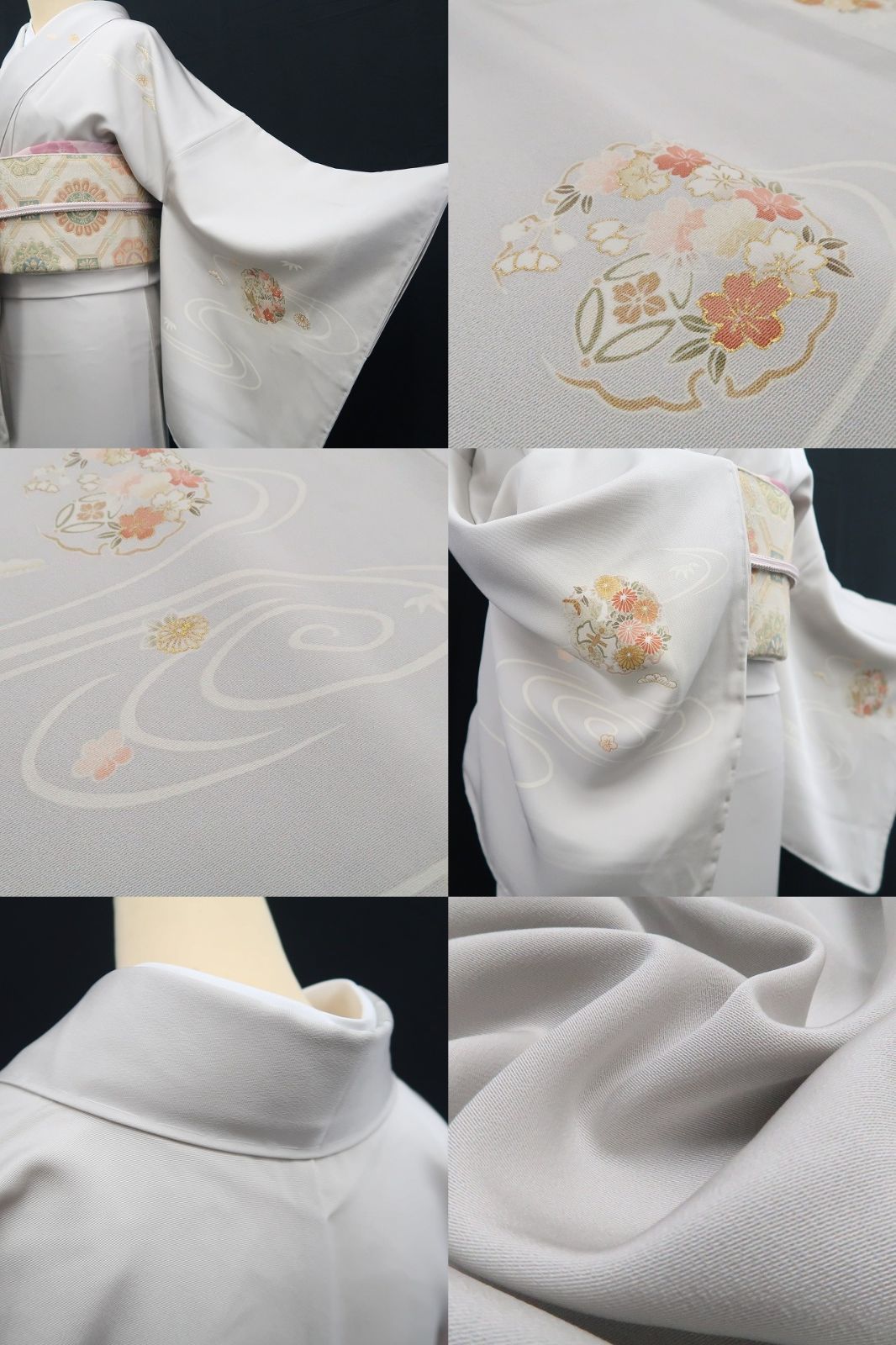 【新古品】tomihisa 新品 やまと誂製 金駒刺繍 雪輪 着物 正絹 仕付け糸付 訪問着 7673