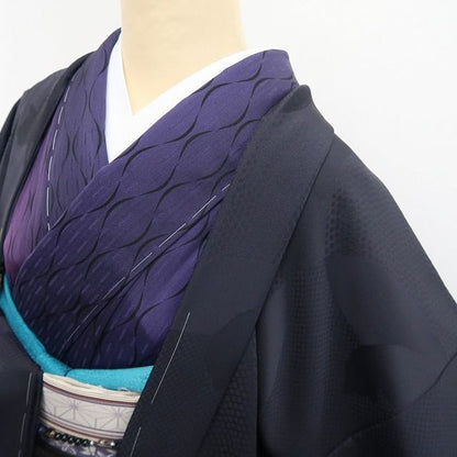 【新品】tomihisa 新品 お仕立て上がり品 猫 着物 正絹 仕付け糸付 ロング丈 無地染 長羽織7675