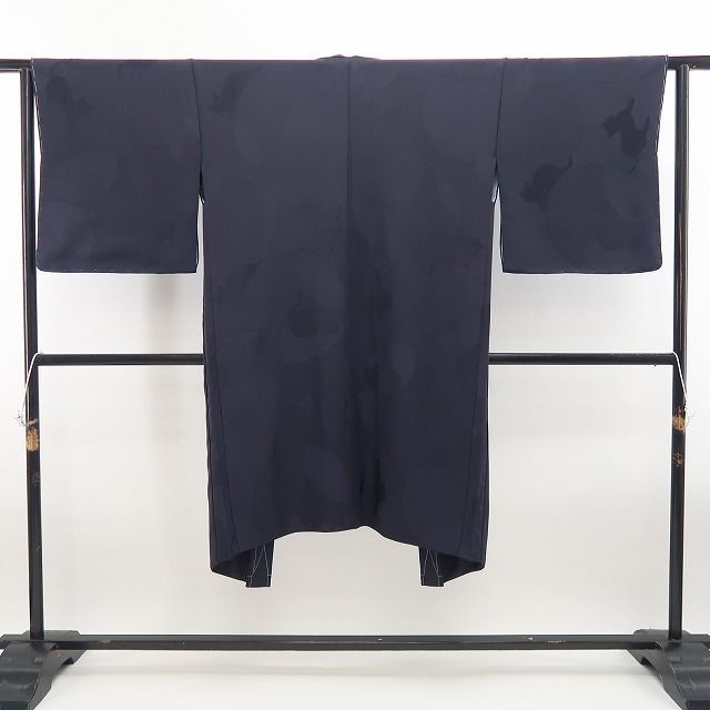 【新品】tomihisa 新品 お仕立て上がり品 猫 着物 正絹 仕付け糸付 ロング丈 無地染 長羽織7675
