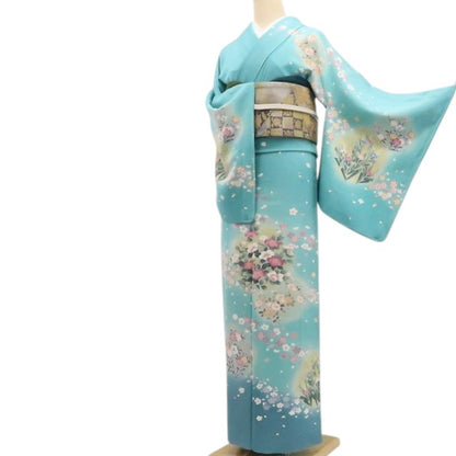 【新古品】tomihisa 新品 手描き友禅 落款 着物 正絹 仕付け糸付 作家物 訪問着 7681