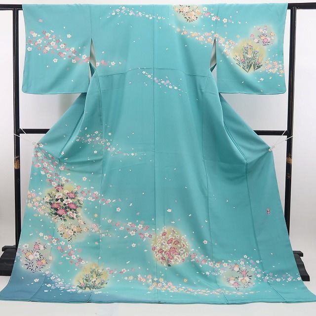 【新古品】tomihisa 新品 手描き友禅 落款 着物 正絹 仕付け糸付 作家物 訪問着 7681