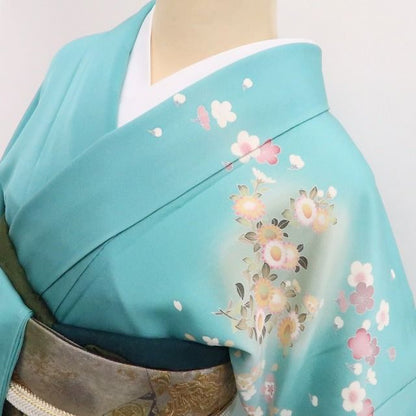 【新古品】tomihisa 新品 手描き友禅 落款 着物 正絹 仕付け糸付 作家物 訪問着 7681