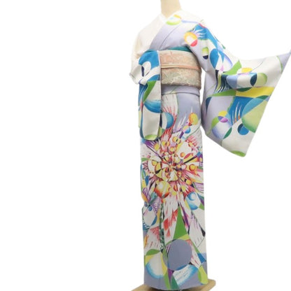 【新品】tomihisa 新品 現代アート お仕立て上がり品 着物 仕付け糸付 トールサイズ 訪問着 7682