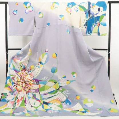 【新品】tomihisa 新品 現代アート お仕立て上がり品 着物 仕付け糸付 トールサイズ 訪問着 7682