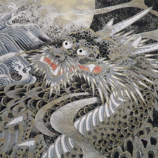 【中古】tomihisa 美品 龍 着物 正絹 袋帯 7689