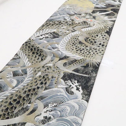 【中古】tomihisa 美品 龍 着物 正絹 袋帯 7689