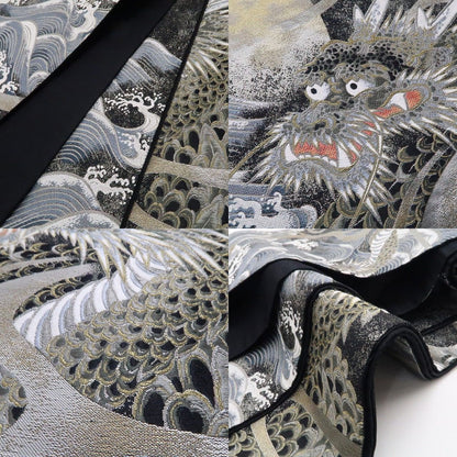 【中古】tomihisa 美品 龍 着物 正絹 袋帯 7689