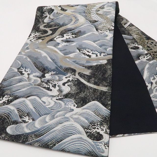 【中古】tomihisa 美品 龍 着物 正絹 袋帯 7689
