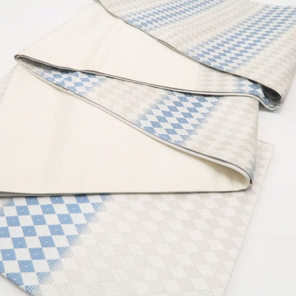 【新古品】tomihisa 新品 灰汁発酵建本藍染 着物 正絹 袋帯 7693