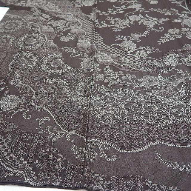 【新古品】tomihisa 新品 唐花 華文 着物 正絹 仕付け糸付 お召訪問着 7709