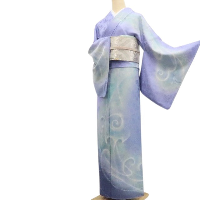 【新古品】tomihisa 新品 唐花地紋 着物 正絹 仕付け糸付 トールサイズ 訪問着 7710
