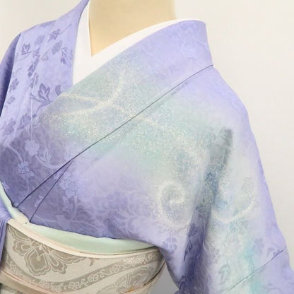 【新古品】tomihisa 新品 唐花地紋 着物 正絹 仕付け糸付 トールサイズ 訪問着 7710