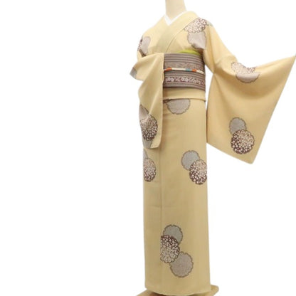 【新古品】tomihisa 新品 雪輪 着物 正絹 仕付け糸付 トールサイズ 小紋 7715