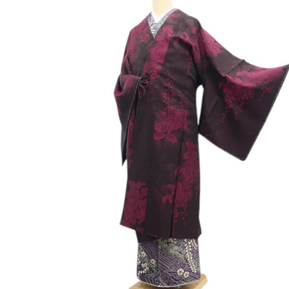 【新古品】tomihisa 新品 （株）一蔵謹製 サガリバナ 着物 正絹 仕付け糸付 ロング丈 道中着 7716