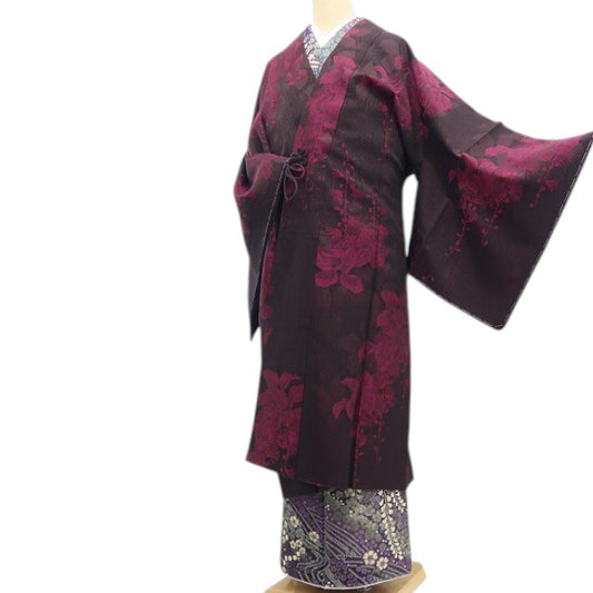 【新古品】tomihisa 新品 （株）一蔵謹製 サガリバナ 着物 正絹 仕付け糸付 ロング丈 道中着 7716