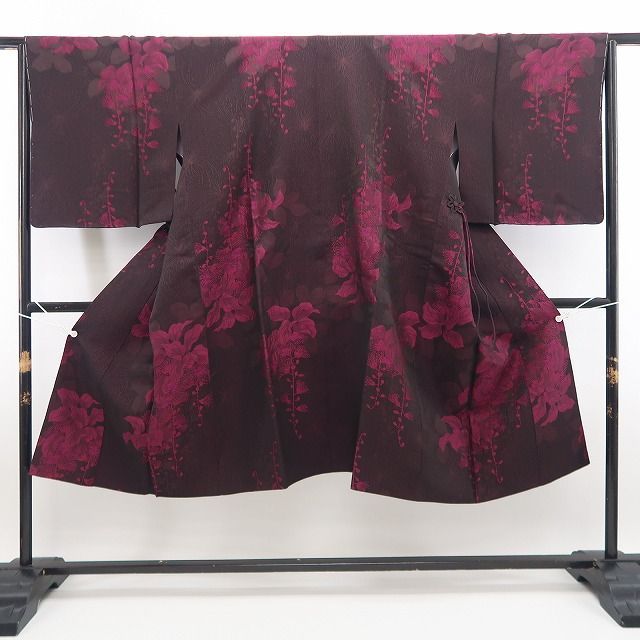 【新古品】tomihisa 新品 （株）一蔵謹製 サガリバナ 着物 正絹 仕付け糸付 ロング丈 道中着 7716
