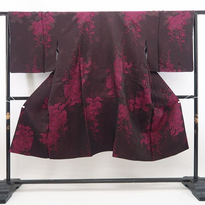 【新古品】tomihisa 新品 （株）一蔵謹製 サガリバナ 着物 正絹 仕付け糸付 ロング丈 道中着 7716