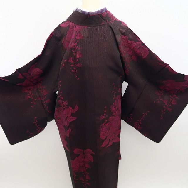 【新古品】tomihisa 新品 （株）一蔵謹製 サガリバナ 着物 正絹 仕付け糸付 ロング丈 道中着 7716