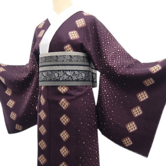 【新古品】tomihisa 新品 さが美謹製 三ツ鱗 着物 正絹 仕付け糸付 長襦袢 7719