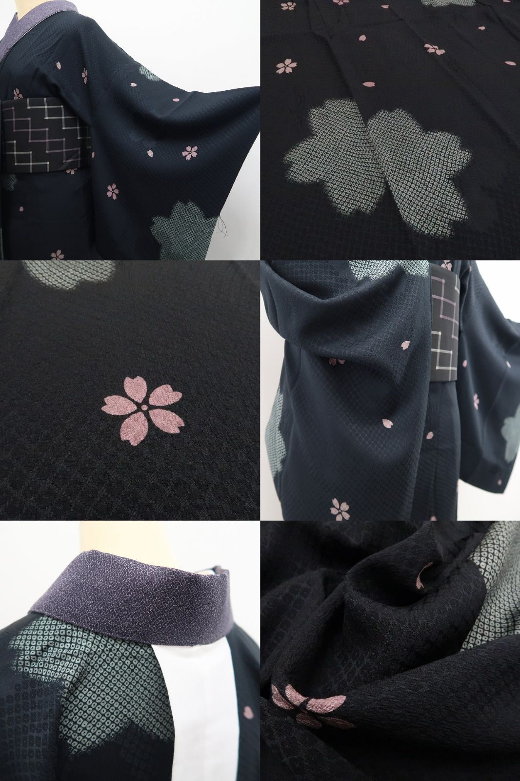 【中古】tomihisa 美品 桜 着物 正絹 長襦袢 7720