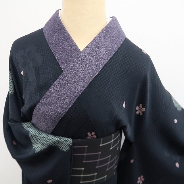 【中古】tomihisa 美品 桜 着物 正絹 長襦袢 7720