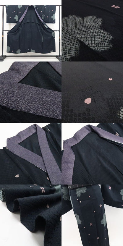 【中古】tomihisa 美品 桜 着物 正絹 長襦袢 7720