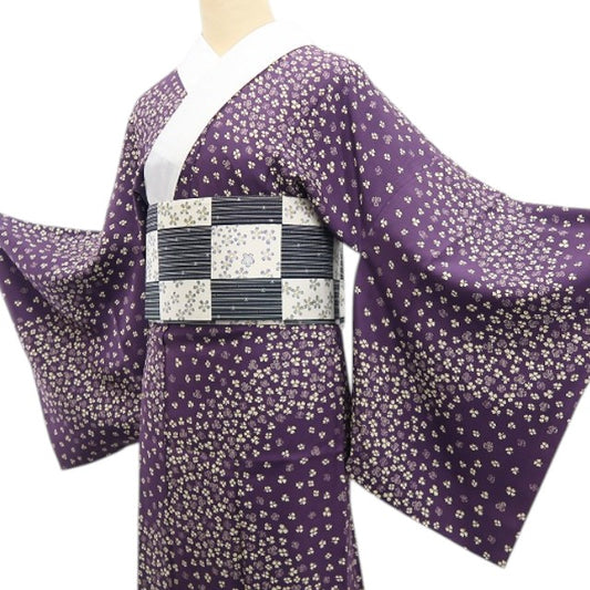 【中古】tomihisa 美品 四つ葉のクローバー 着物 正絹 長襦袢 7721