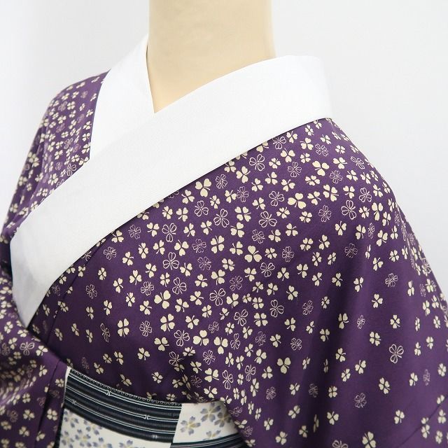 【中古】tomihisa 美品 四つ葉のクローバー 着物 正絹 長襦袢 7721