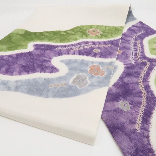 【中古】tomihisa 美品 BANKAN SALAMU 着物 正絹 袋帯 7723