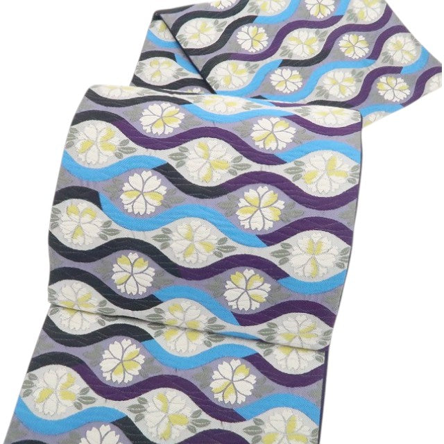 【中古】tomihisa 美品 桜 着物 正絹 袋帯 7725