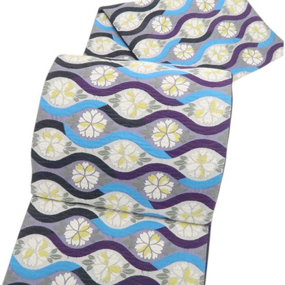 【中古】tomihisa 美品 桜 着物 正絹 袋帯 7725