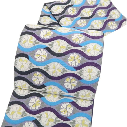 【中古】tomihisa 美品 桜 着物 正絹 袋帯 7725