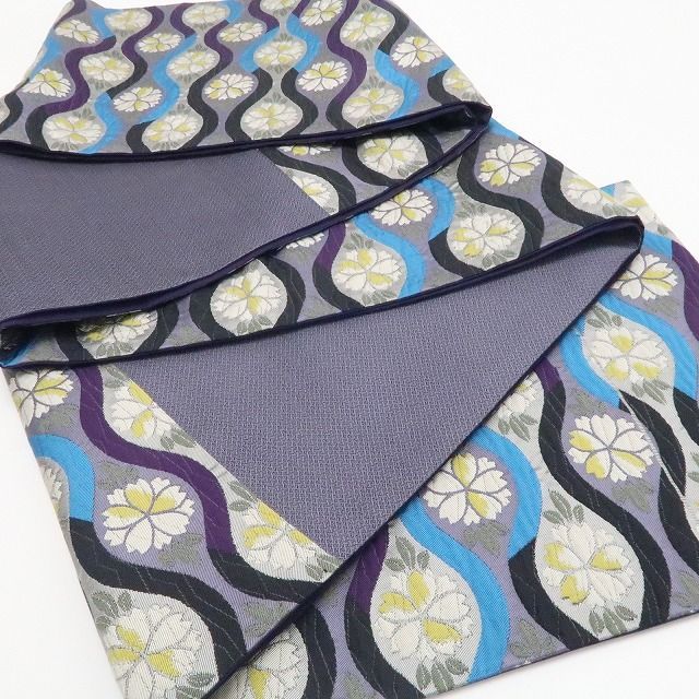 【中古】tomihisa 美品 桜 着物 正絹 袋帯 7725