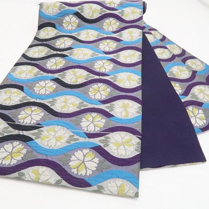 【中古】tomihisa 美品 桜 着物 正絹 袋帯 7725